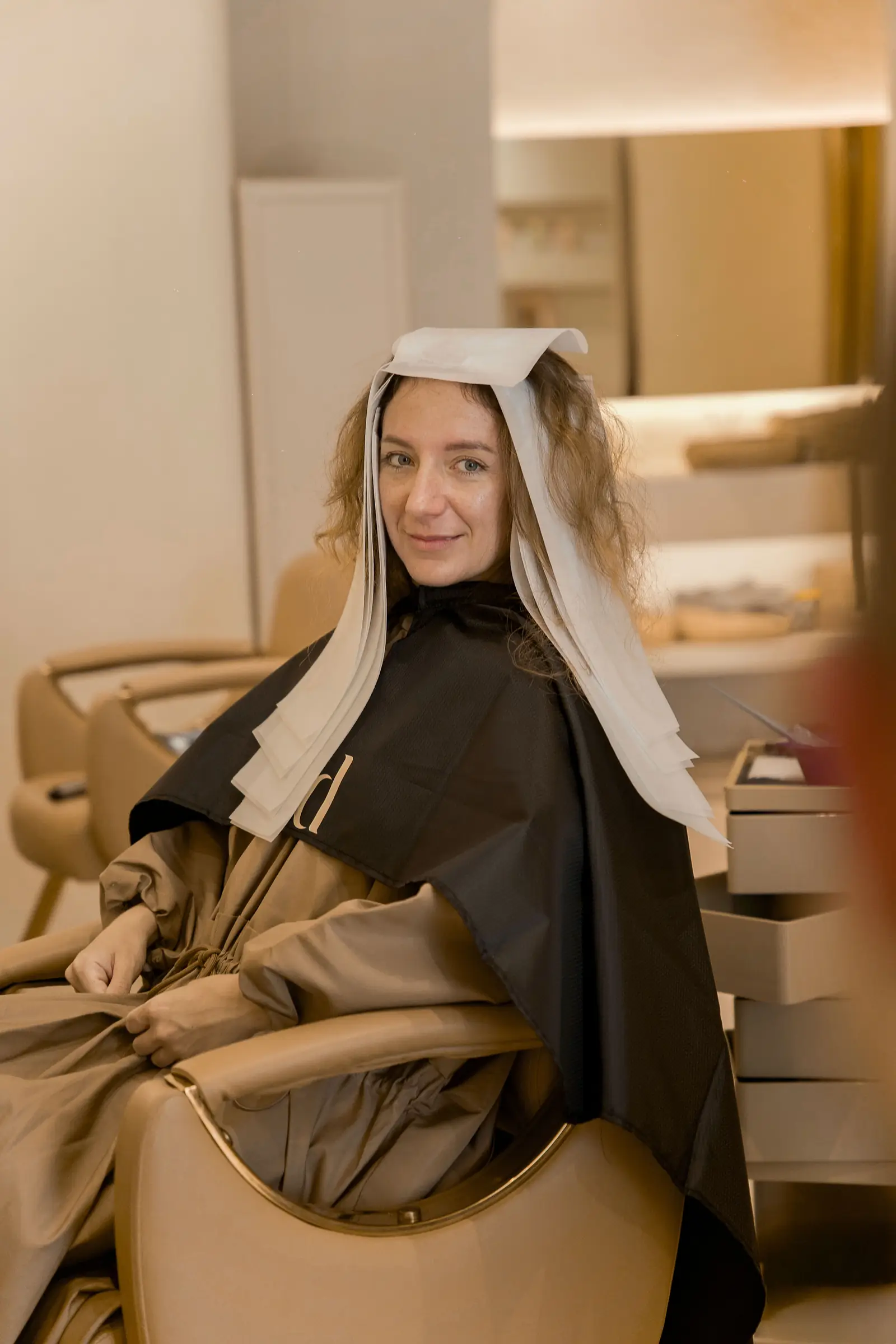 A guest having a hair treatment at Day Hair Habit in Bali