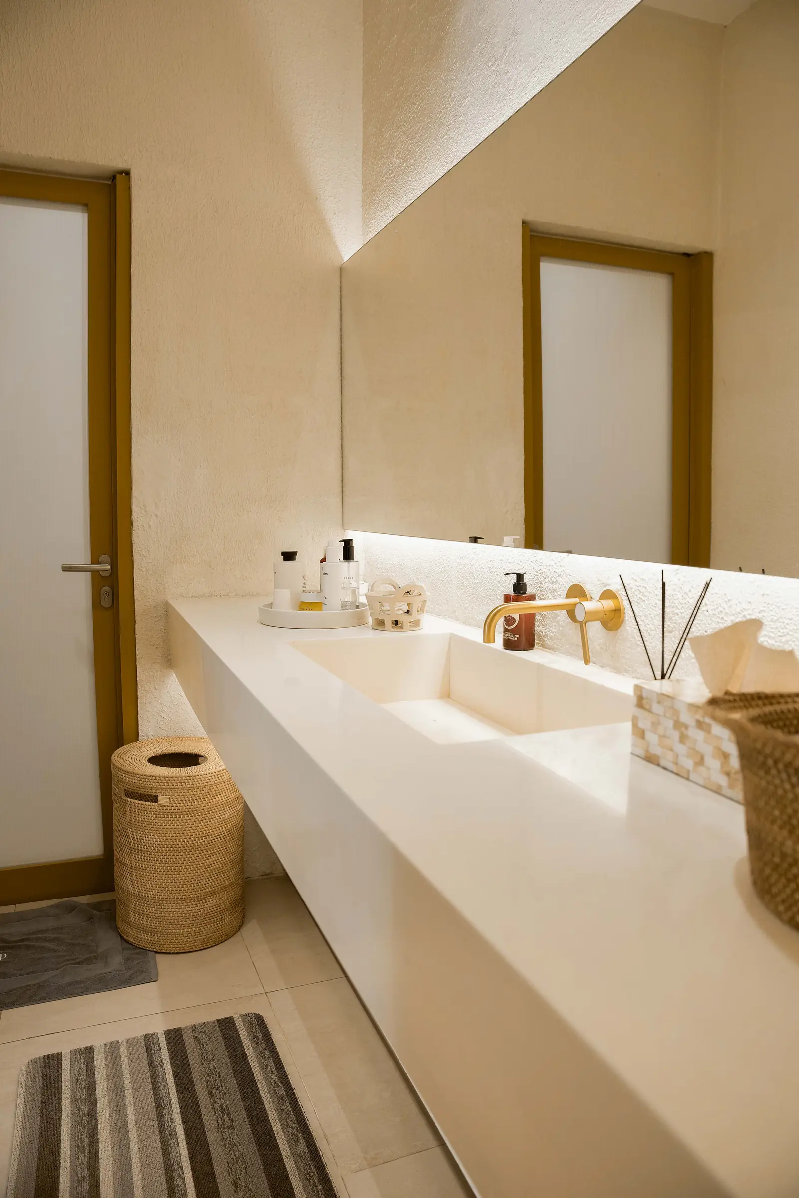 The wash area