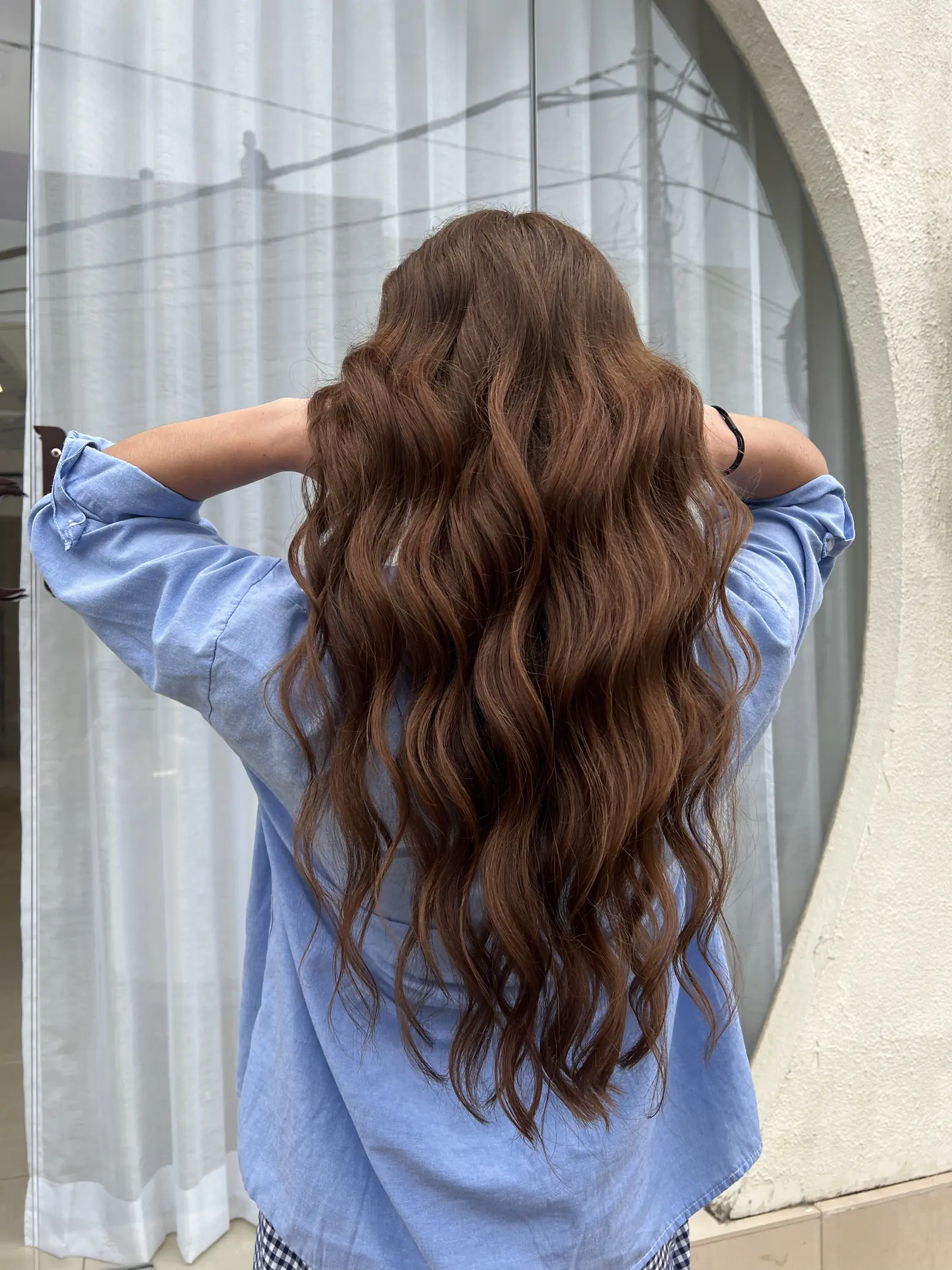 Artisan color client 07, Day Hair Habit salon Bali, copper brown hair