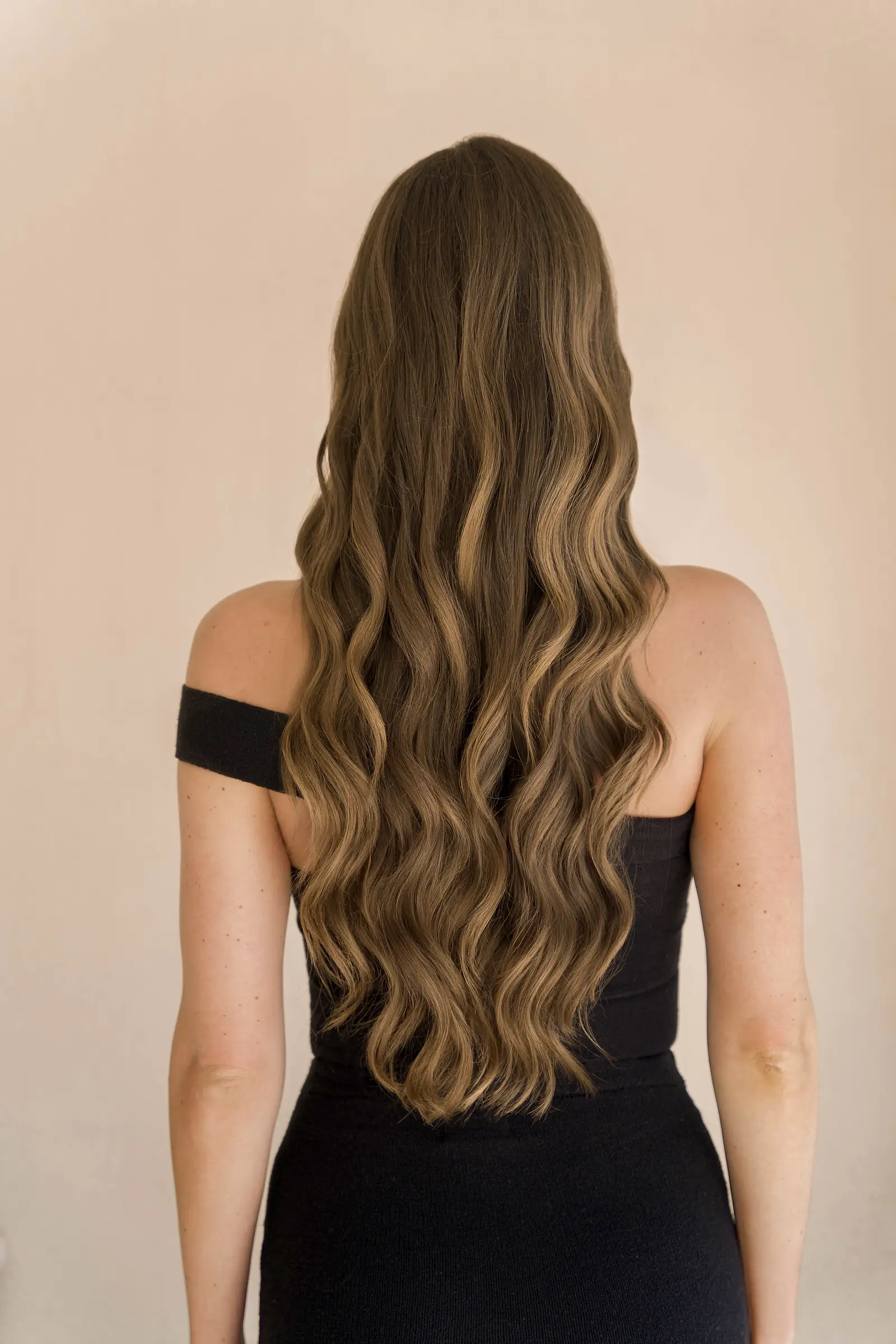 A finished styled look from the back